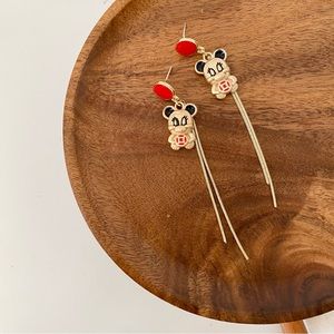 4/$15 Gold Mouse Dangling Earrings